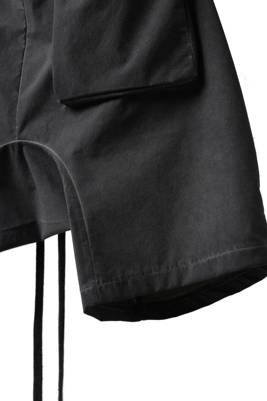 thomkrom DROP CROTCH SHORTS / DYEING ELASTIC NYLON (BLACK OIL) - Image 10