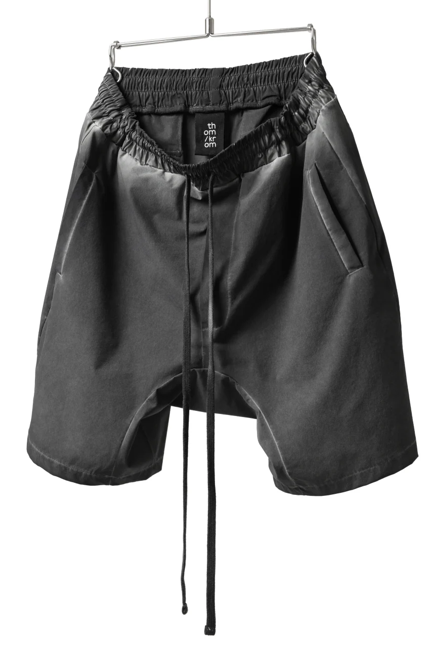thomkrom DROP CROTCH SHORTS / DYEING ELASTIC NYLON (BLACK OIL) - Image 2