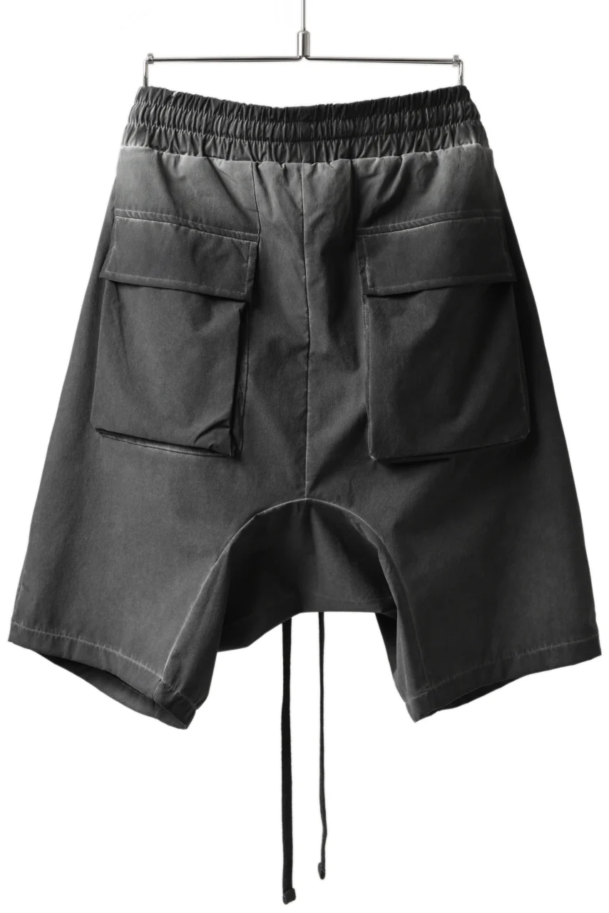 thomkrom DROP CROTCH SHORTS / DYEING ELASTIC NYLON (BLACK OIL) - Image 3