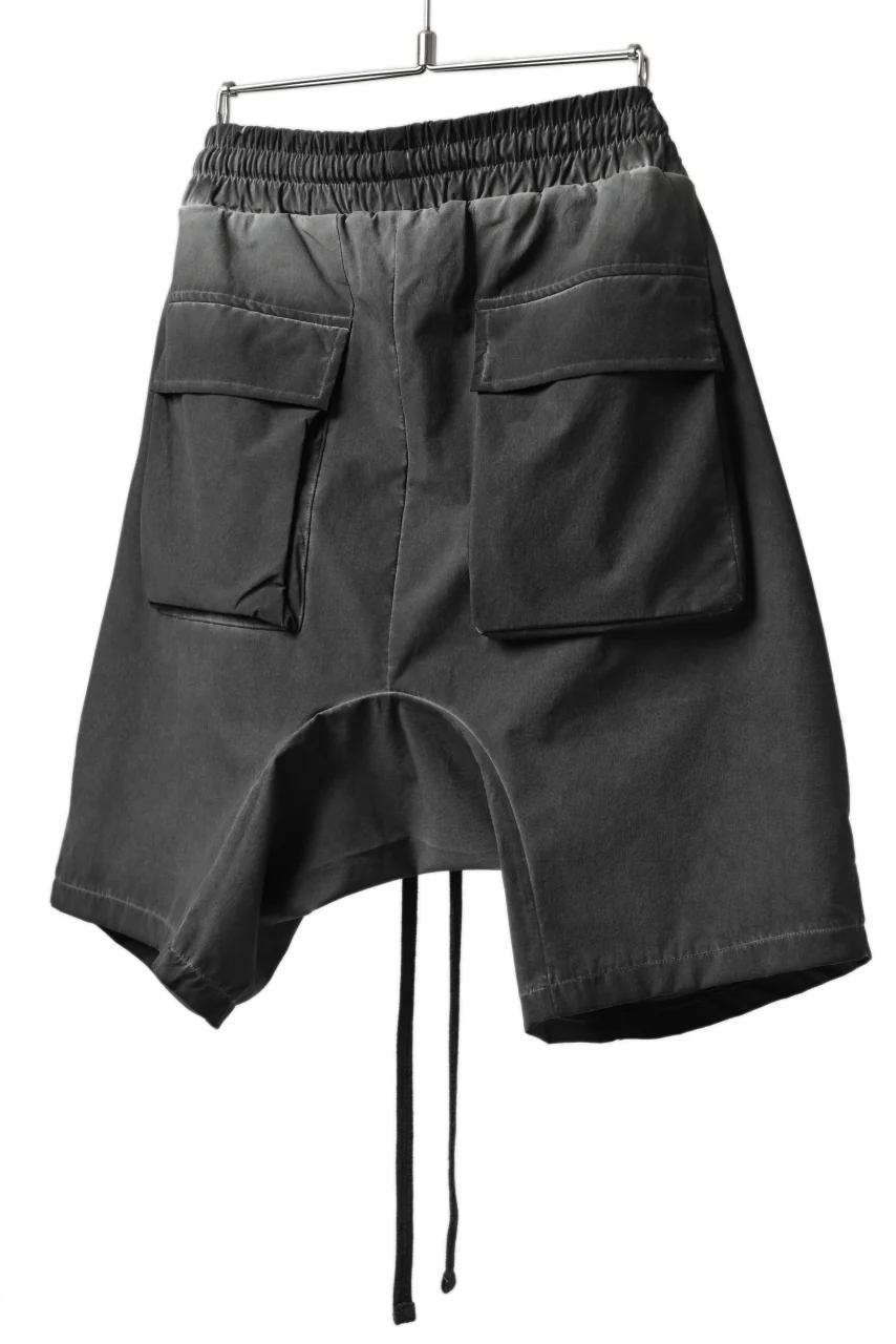 thomkrom DROP CROTCH SHORTS / DYEING ELASTIC NYLON (BLACK OIL) - Image 4