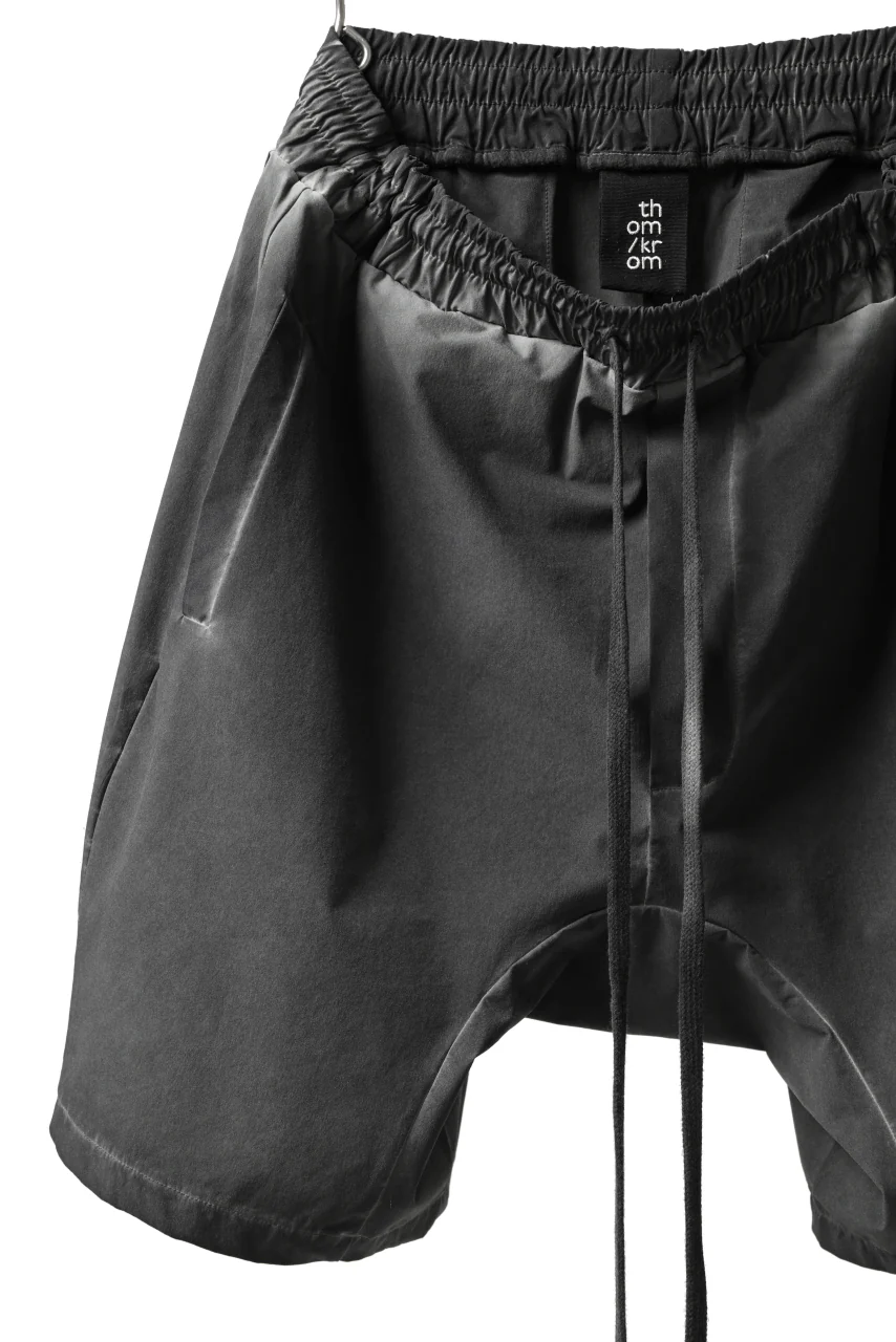 thomkrom DROP CROTCH SHORTS / DYEING ELASTIC NYLON (BLACK OIL) - Image 5