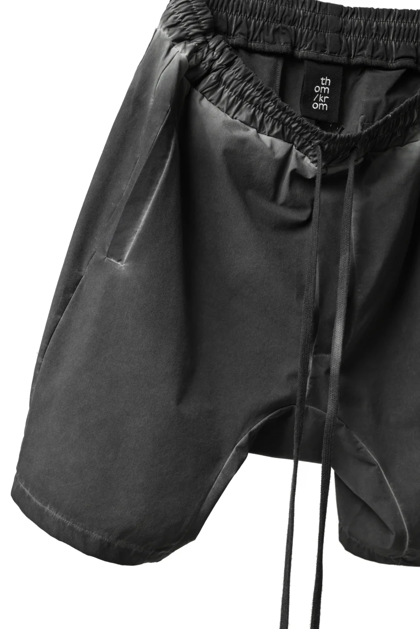 thomkrom DROP CROTCH SHORTS / DYEING ELASTIC NYLON (BLACK OIL) - Image 6