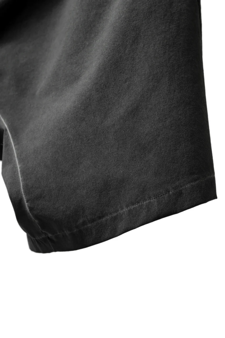 thomkrom DROP CROTCH SHORTS / DYEING ELASTIC NYLON (BLACK OIL) - Image 8
