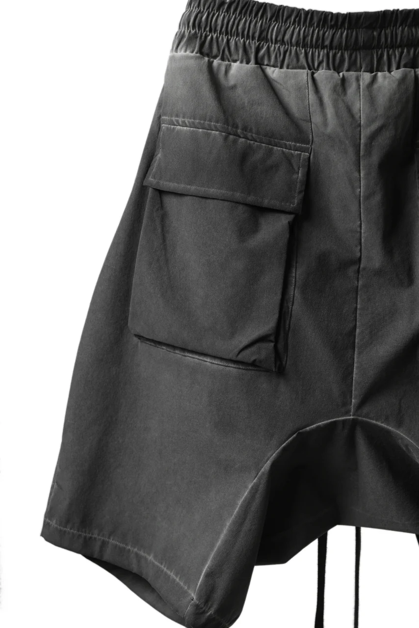 thomkrom DROP CROTCH SHORTS / DYEING ELASTIC NYLON (BLACK OIL) - Image 9