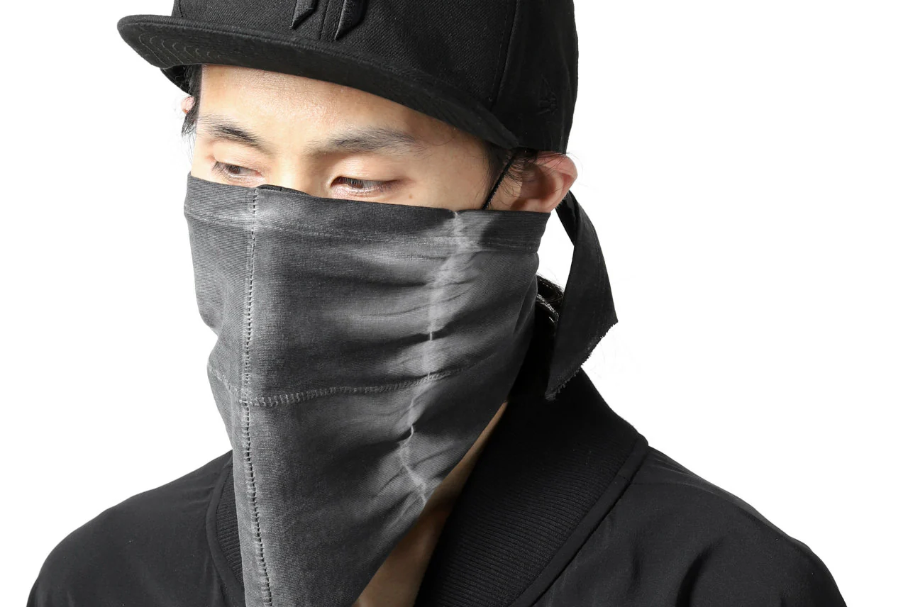 thomkrom DYEING JERSEY COVERED MASK / BANDANA (COLD DYE BLACK) - Image 10