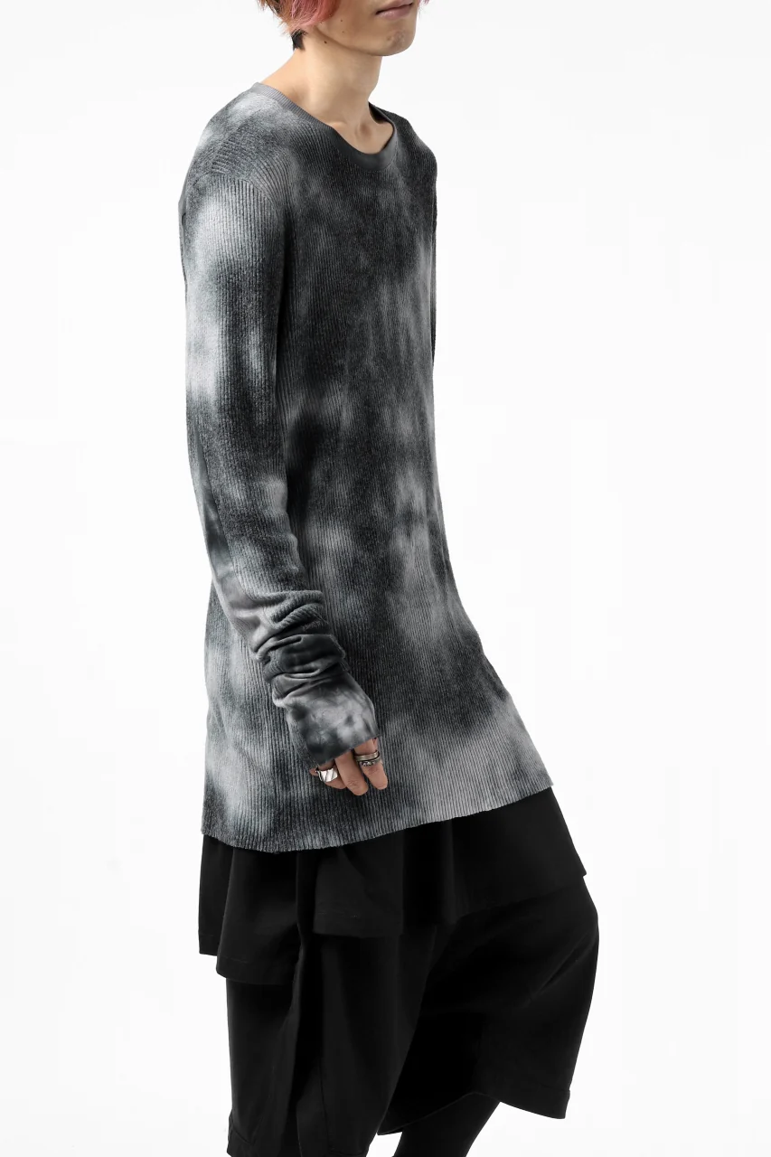 thomkrom DYEING LONG SLEEVE TOPS / STRETCH MIXED UP RIB (MARBLE T109) - Image 2