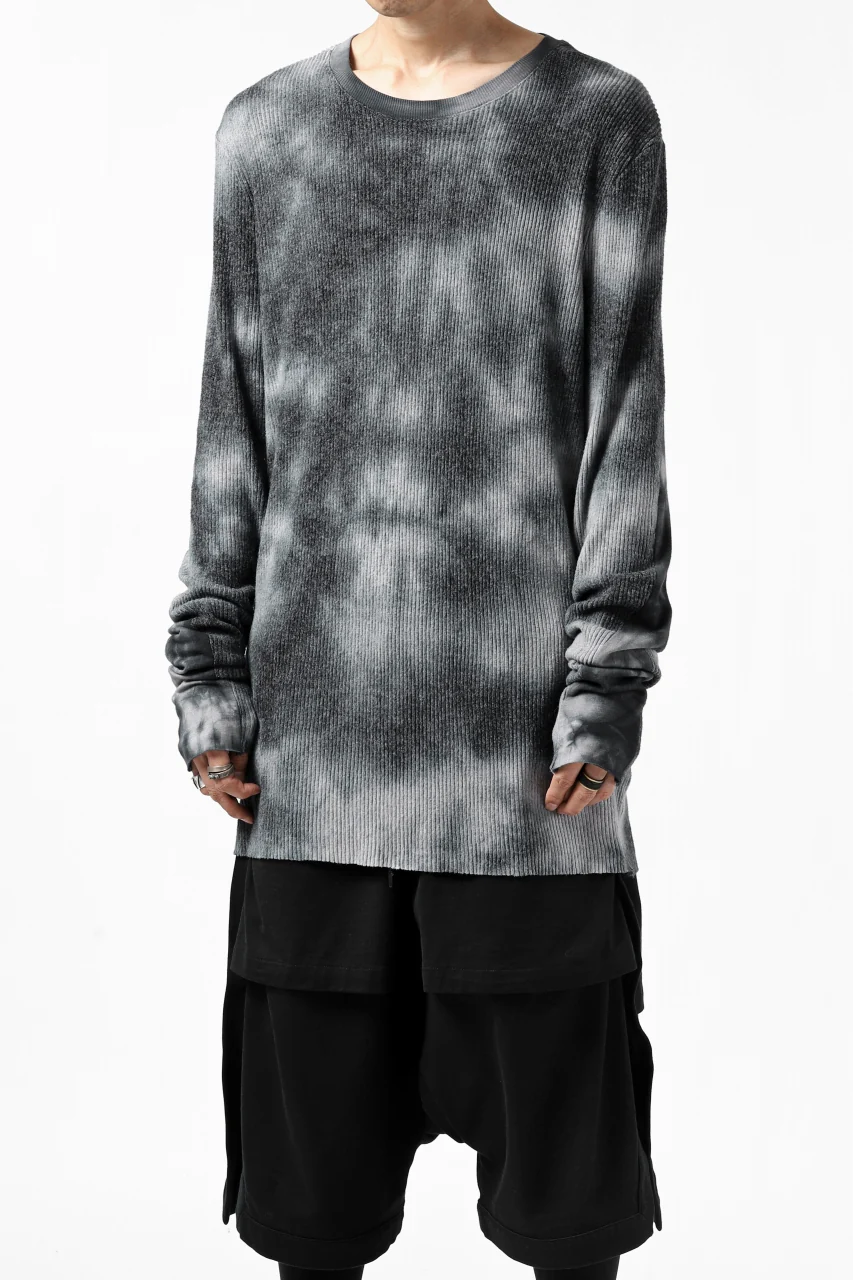 thomkrom DYEING LONG SLEEVE TOPS / STRETCH MIXED UP RIB (MARBLE T109) - Image 4