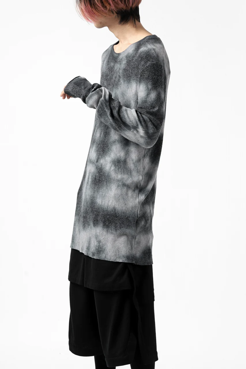 thomkrom DYEING LONG SLEEVE TOPS / STRETCH MIXED UP RIB (MARBLE T109) - Image 6