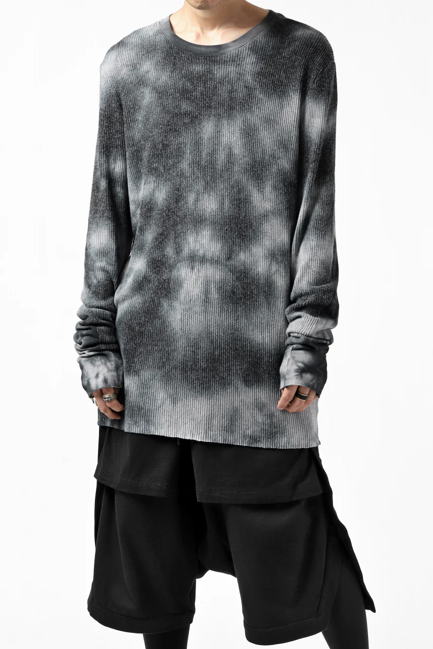 thomkrom DYEING LONG SLEEVE TOPS / STRETCH MIXED UP RIB (MARBLE T109) - Image 7
