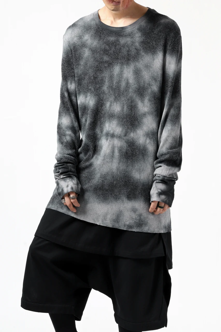 thomkrom DYEING LONG SLEEVE TOPS / STRETCH MIXED UP RIB (MARBLE T109) - Image 8