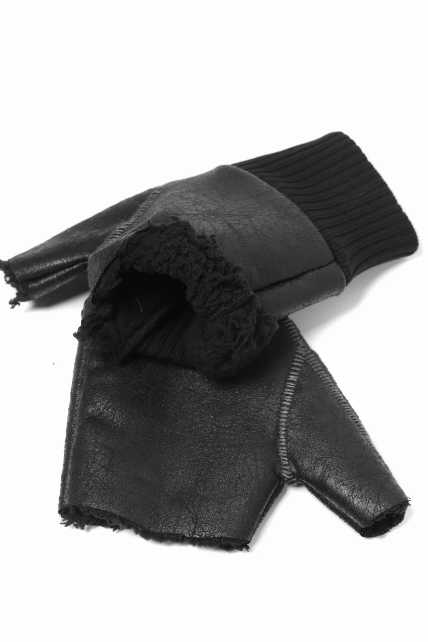 thomkrom FINGER OUT GLOVES / BOA FLEECY JERSEY (BLACK) - Image 13