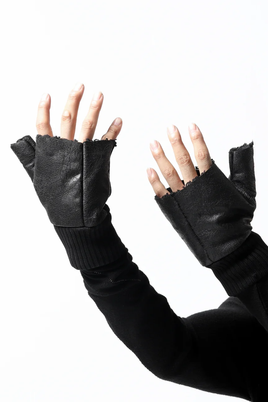 thomkrom FINGER OUT GLOVES / BOA FLEECY JERSEY (BLACK) - Image 18