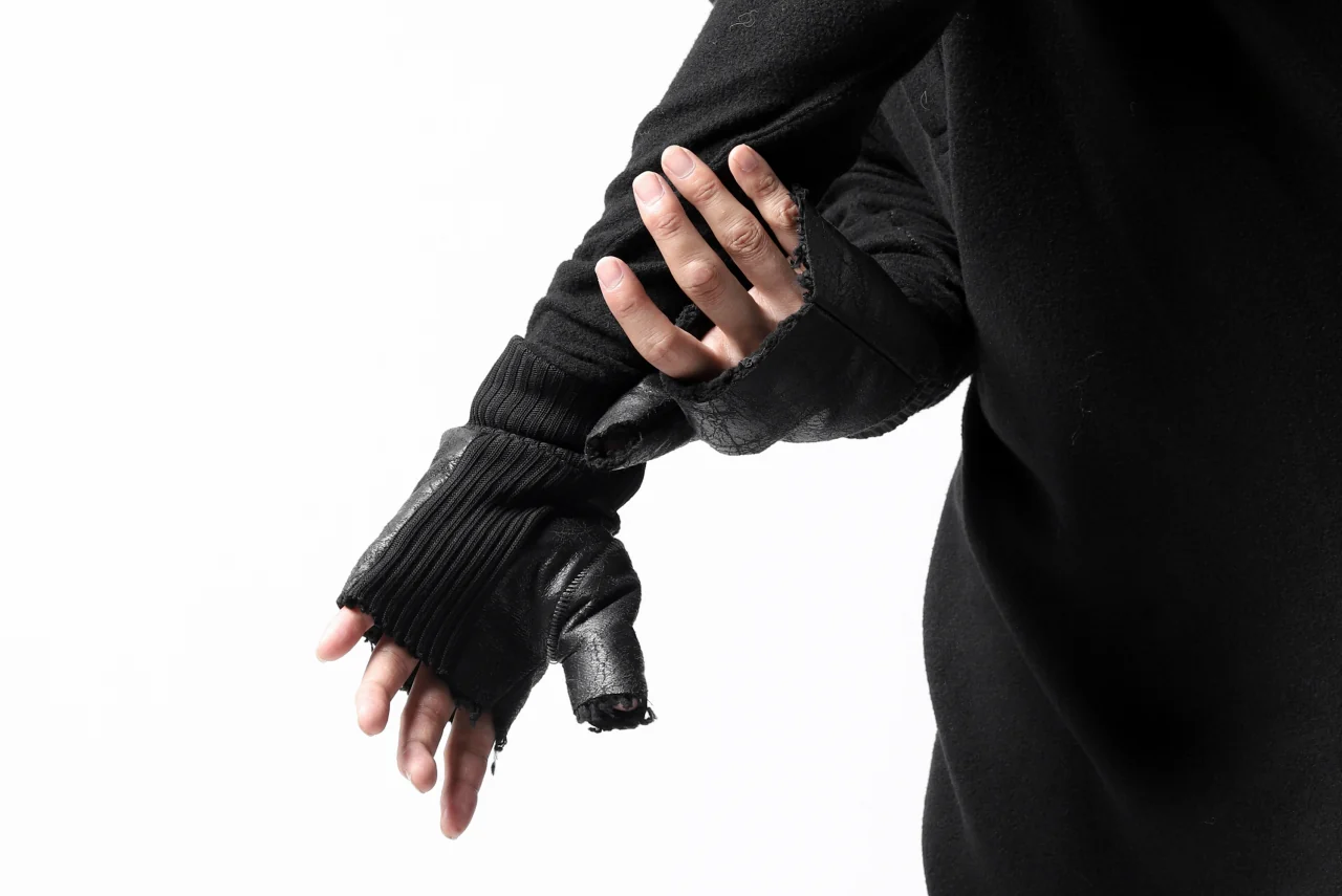 thomkrom FINGER OUT GLOVES / BOA FLEECY JERSEY (BLACK) - Image 23