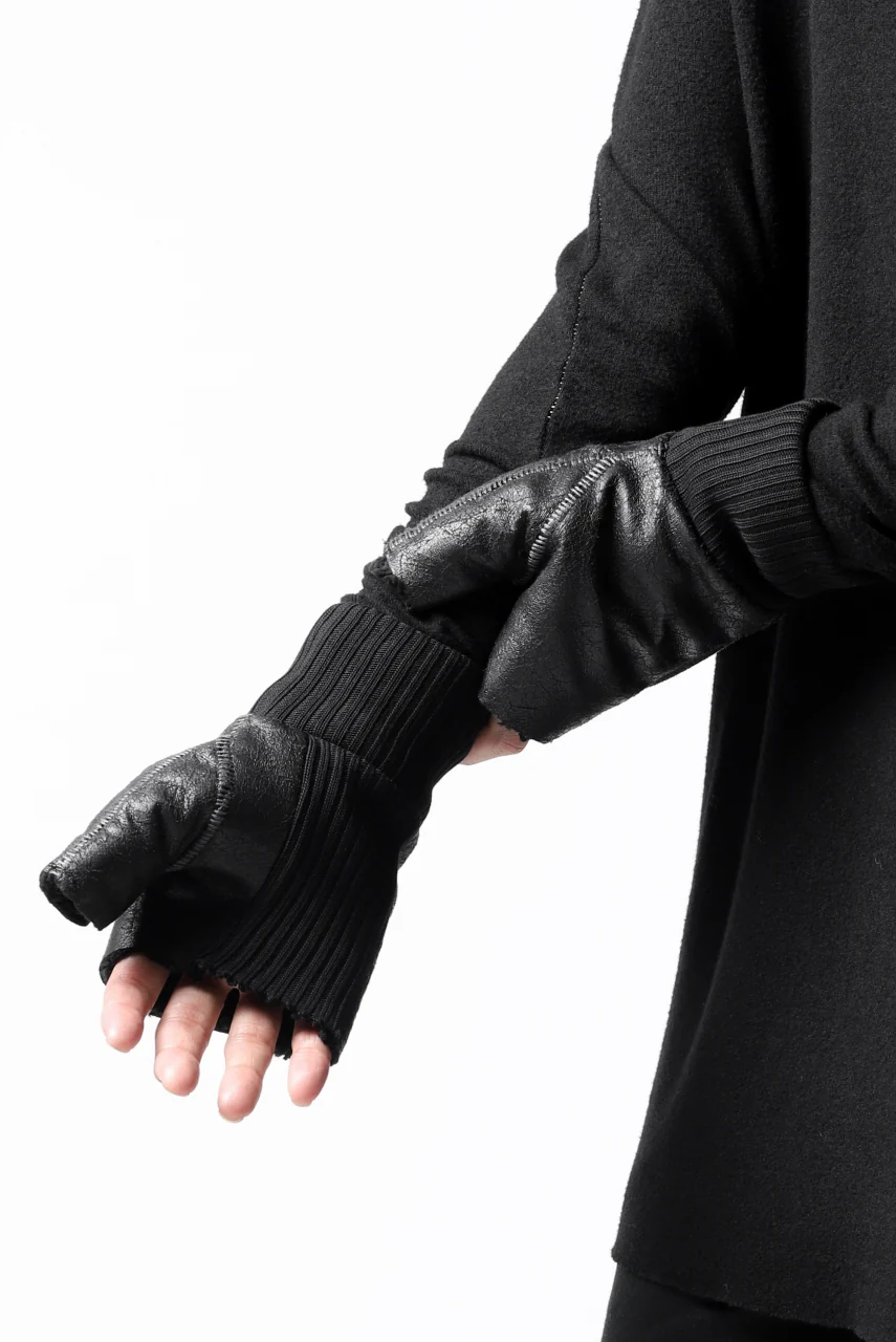 thomkrom FINGER OUT GLOVES / BOA FLEECY JERSEY (BLACK) - Image 3
