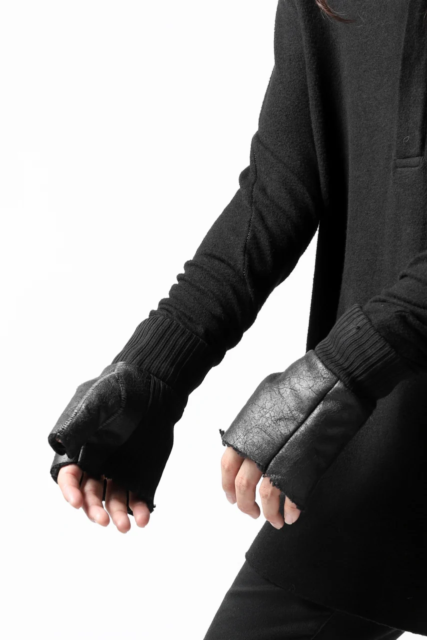 thomkrom FINGER OUT GLOVES / BOA FLEECY JERSEY (BLACK) - Image 4