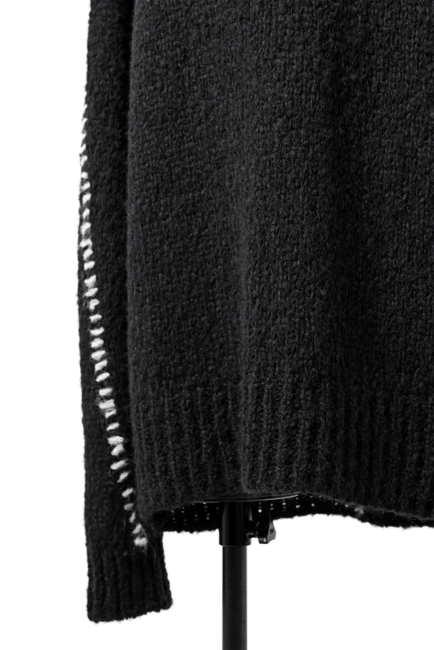 thomkrom HAND STITCH KNIT PULLOVER / ALPACA WOOL (BLACK) - Image 10