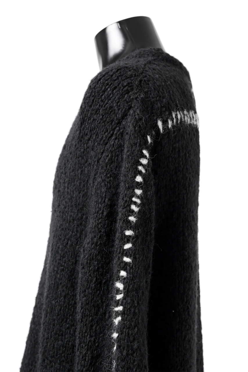 thomkrom HAND STITCH KNIT PULLOVER / ALPACA WOOL (BLACK) - Image 12