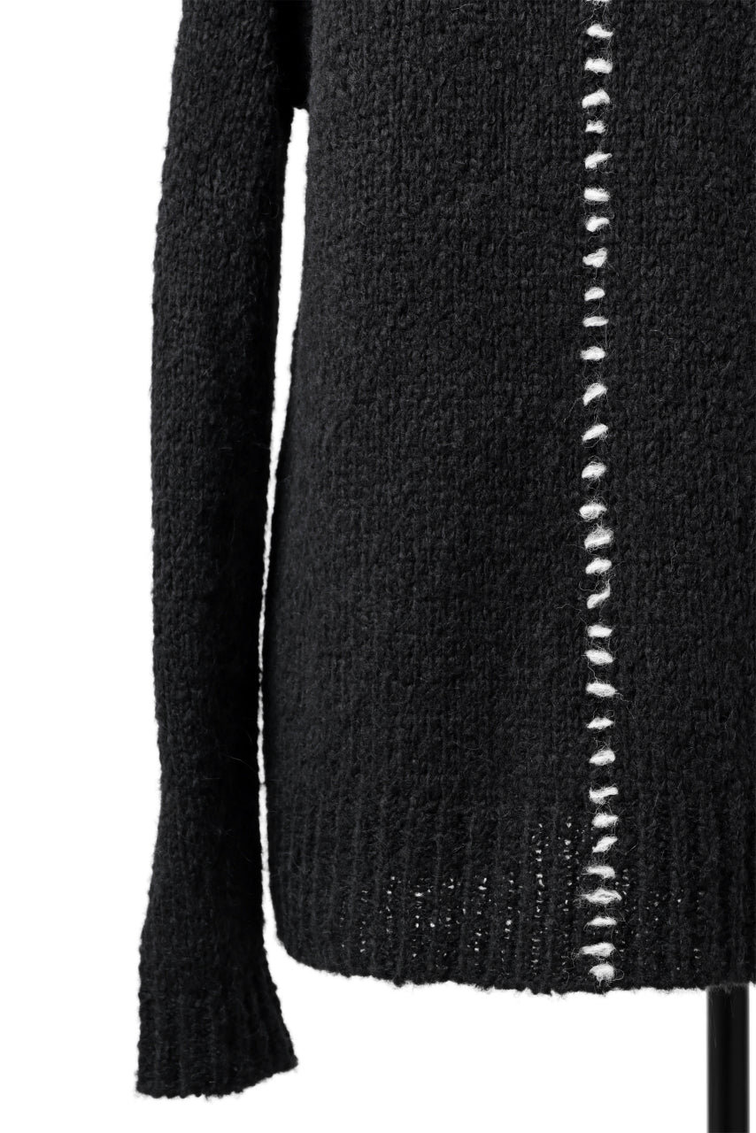 thomkrom HAND STITCH KNIT PULLOVER / ALPACA WOOL (BLACK) - Image 15
