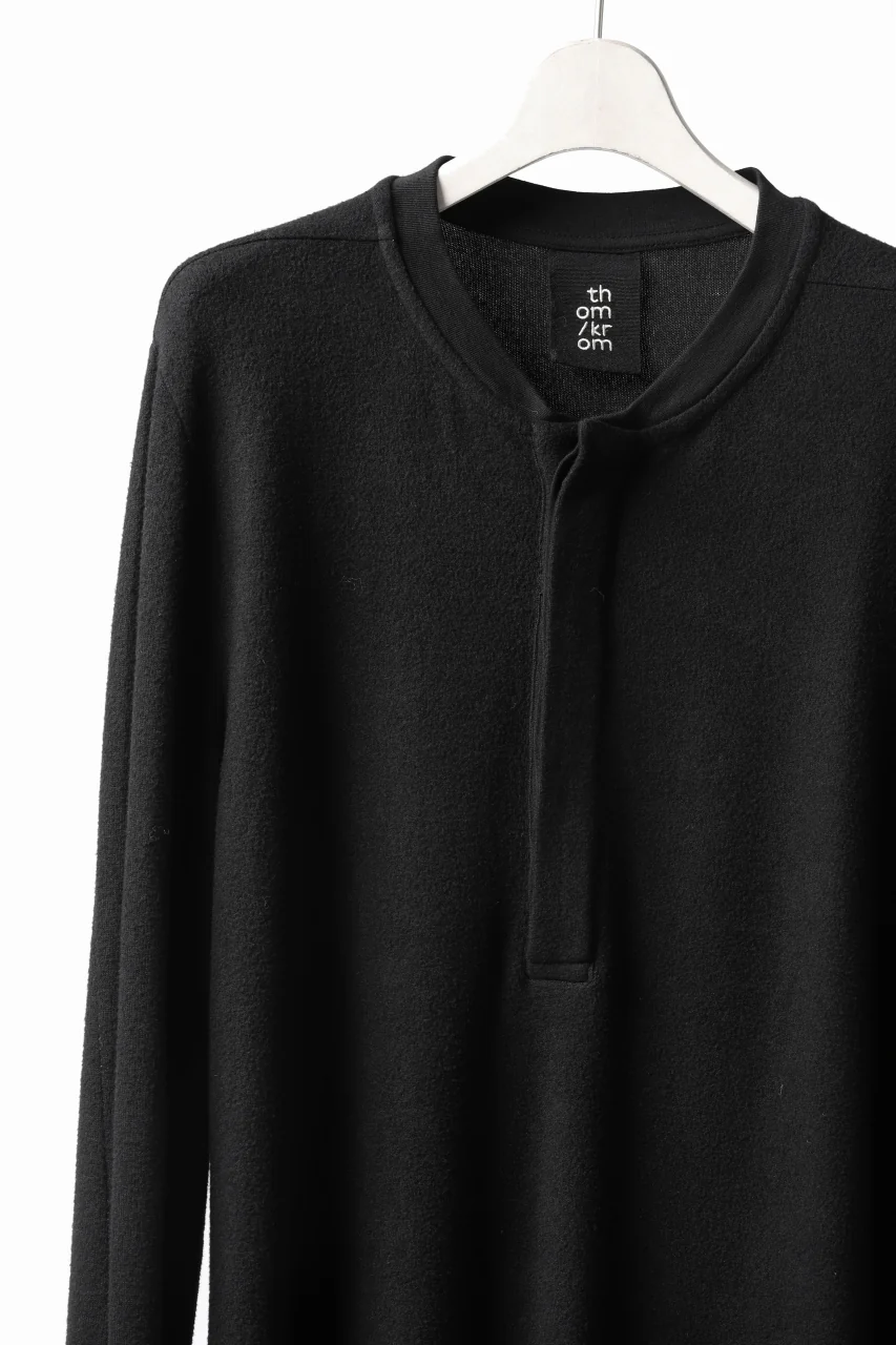 thomkrom HENRY NECK SWEATER TOPS / OVERLOCK STITCHED (BLACK) - Image 13