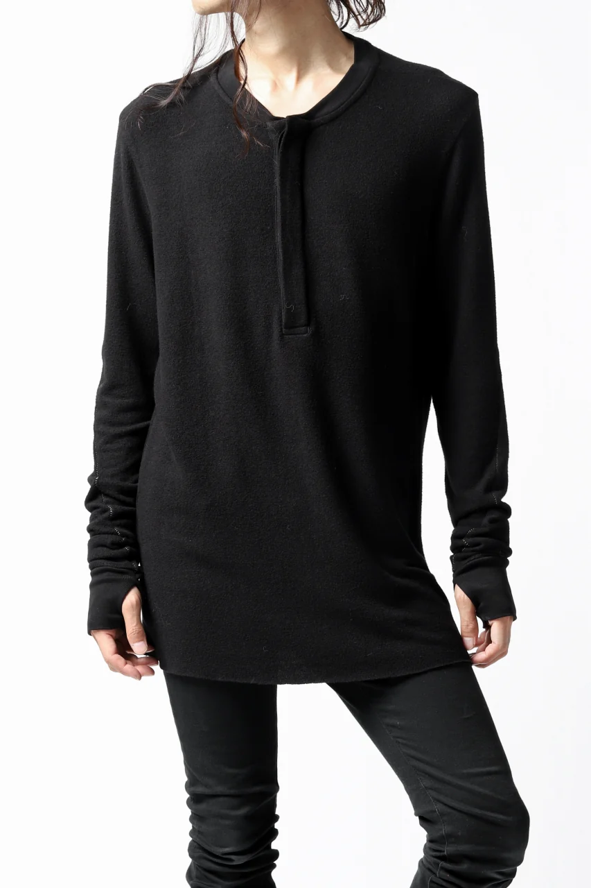 thomkrom HENRY NECK SWEATER TOPS / OVERLOCK STITCHED (BLACK) - Image 23