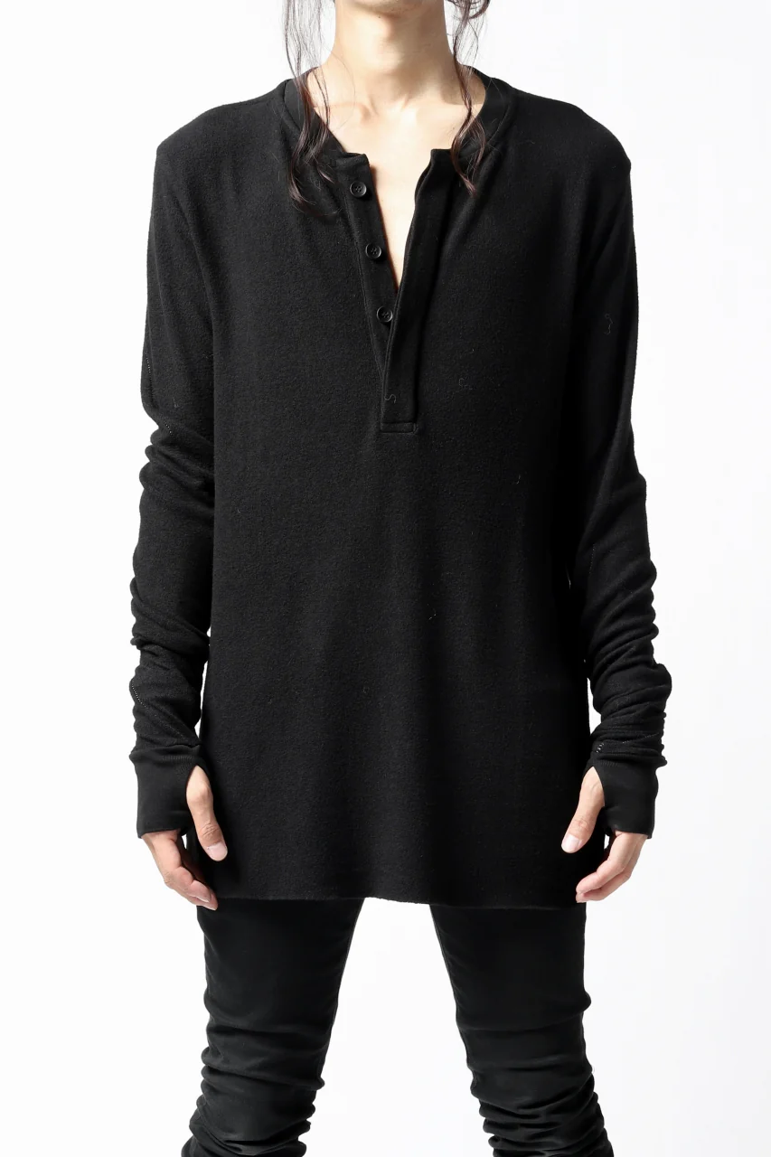 thomkrom HENRY NECK SWEATER TOPS / OVERLOCK STITCHED (BLACK) - Image 24