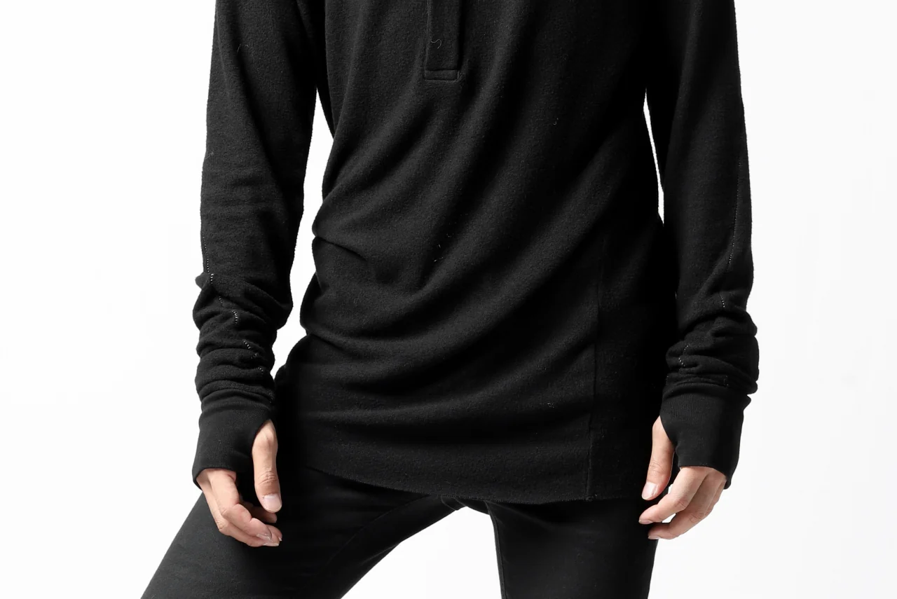 thomkrom HENRY NECK SWEATER TOPS / OVERLOCK STITCHED (BLACK) - Image 29