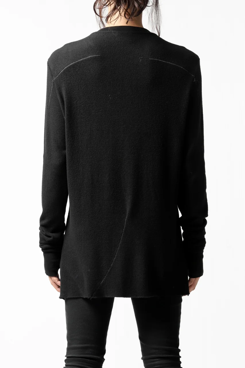 thomkrom HENRY NECK SWEATER TOPS / OVERLOCK STITCHED (BLACK) - Image 4