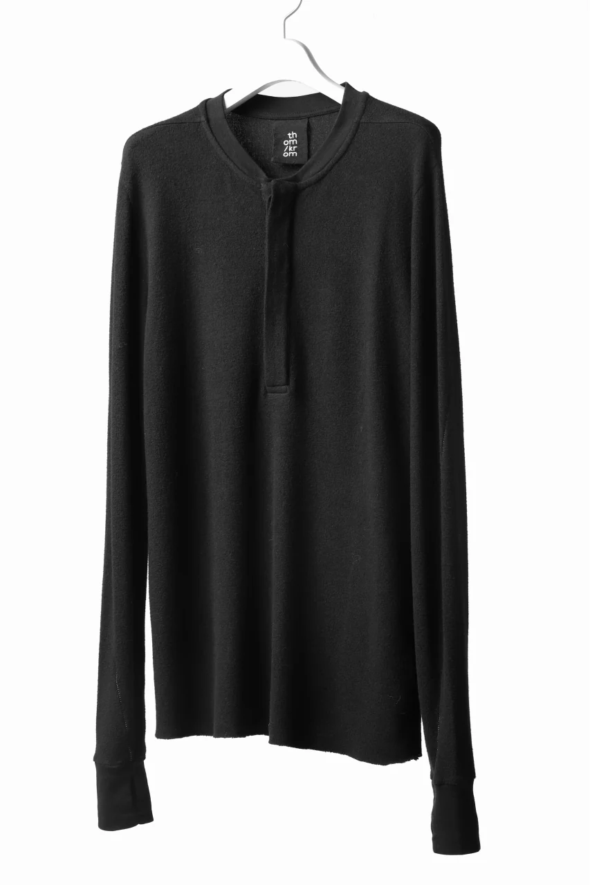 thomkrom HENRY NECK SWEATER TOPS / OVERLOCK STITCHED (BLACK) - Image 9