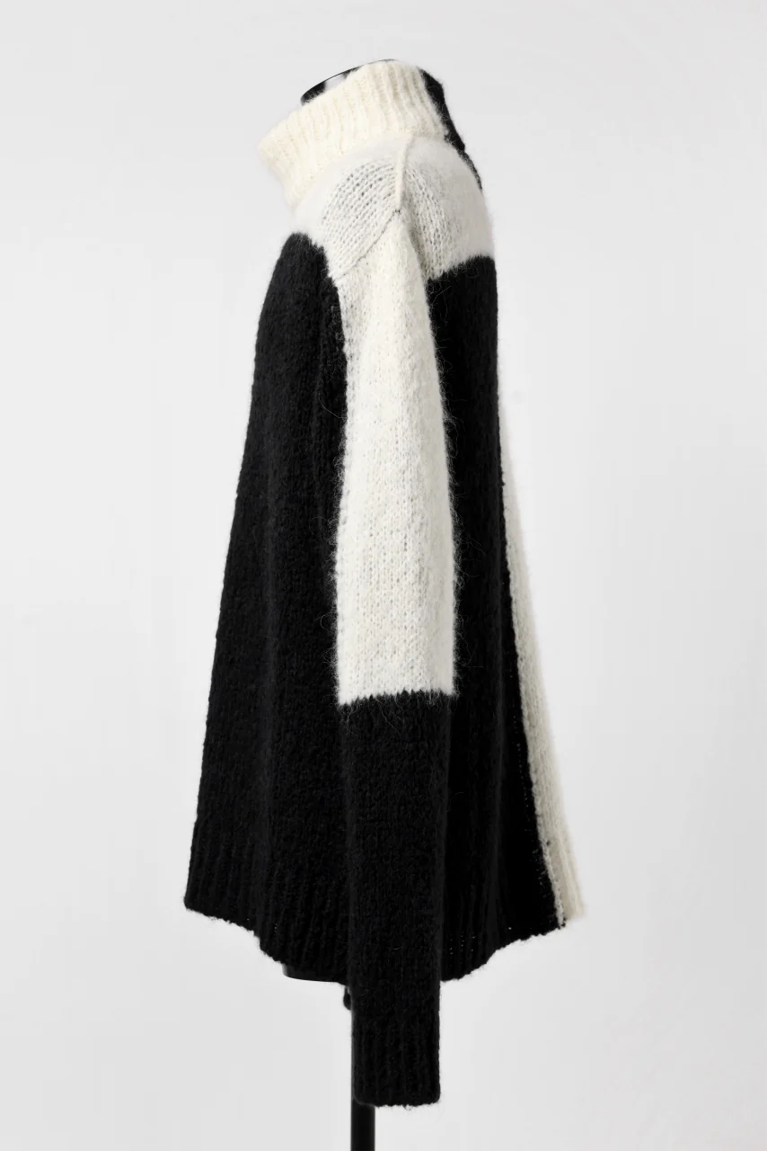 thomkrom HIGH COLLAR KNIT PULLOVER / ALPACA WOOL (BLACK x WHITE) - Image 20
