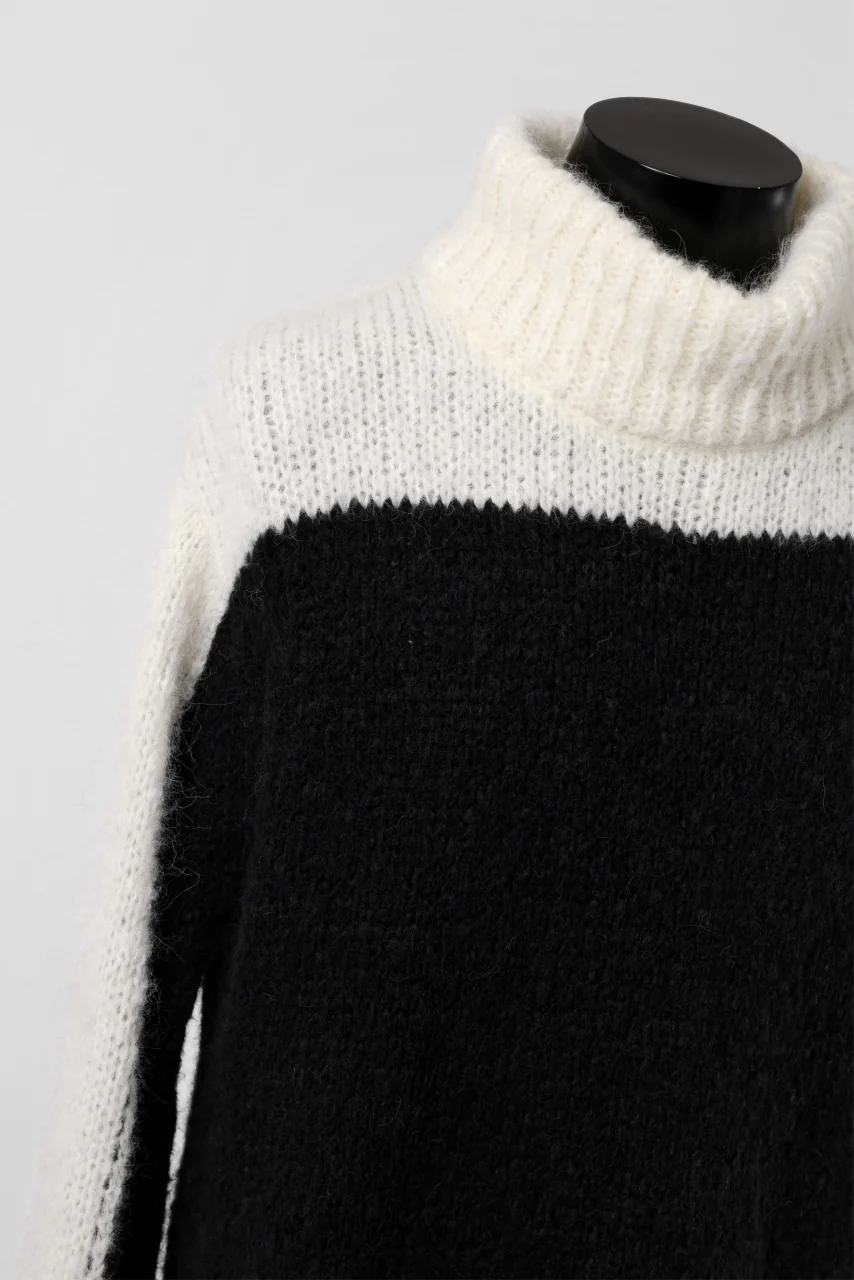 thomkrom HIGH COLLAR KNIT PULLOVER / ALPACA WOOL (BLACK x WHITE) - Image 23