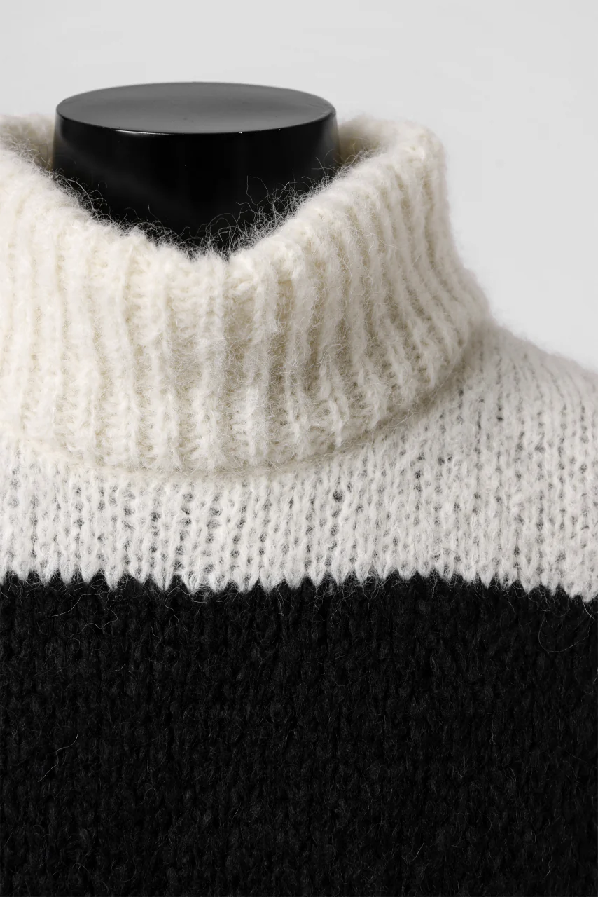 thomkrom HIGH COLLAR KNIT PULLOVER / ALPACA WOOL (BLACK x WHITE) - Image 24