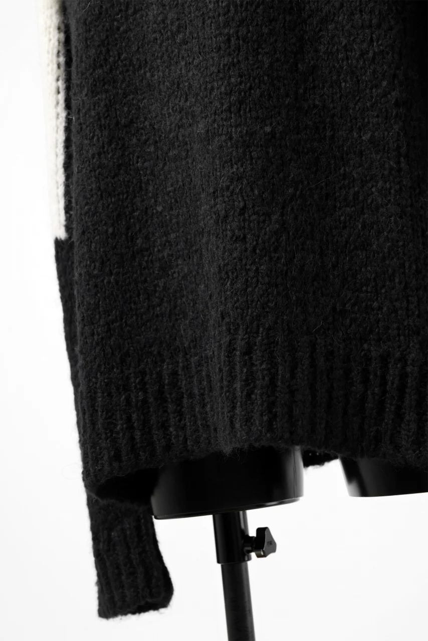 thomkrom HIGH COLLAR KNIT PULLOVER / ALPACA WOOL (BLACK x WHITE) - Image 25