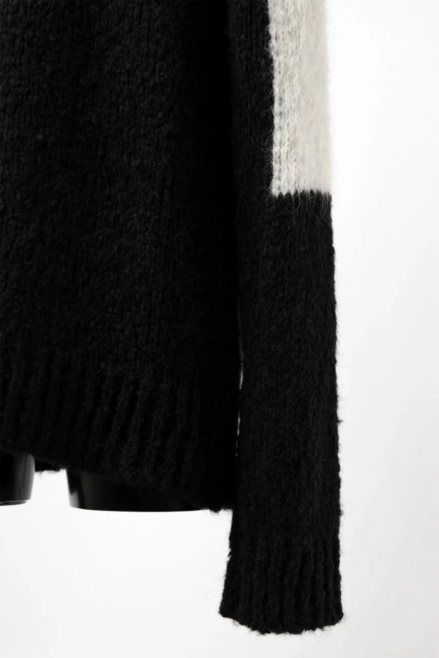 thomkrom HIGH COLLAR KNIT PULLOVER / ALPACA WOOL (BLACK x WHITE) - Image 26