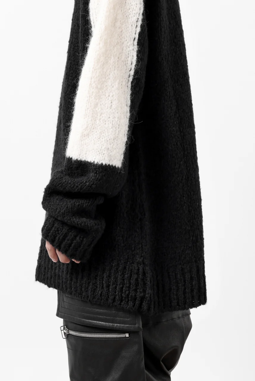 thomkrom HIGH COLLAR KNIT PULLOVER / ALPACA WOOL (BLACK x WHITE) - Image 35