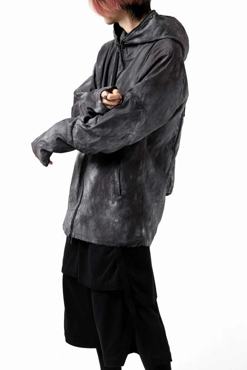 thomkrom HOODIE ZIP JACKET BACK POCKET DETAIL / DYEING WOVEN ELASTIC (MARBLE T109) - Image 13