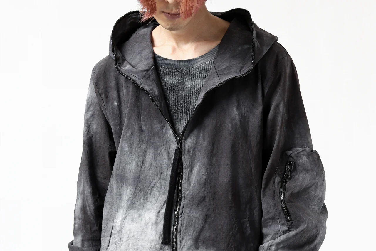 thomkrom HOODIE ZIP JACKET BACK POCKET DETAIL / DYEING WOVEN ELASTIC (MARBLE T109) - Image 25