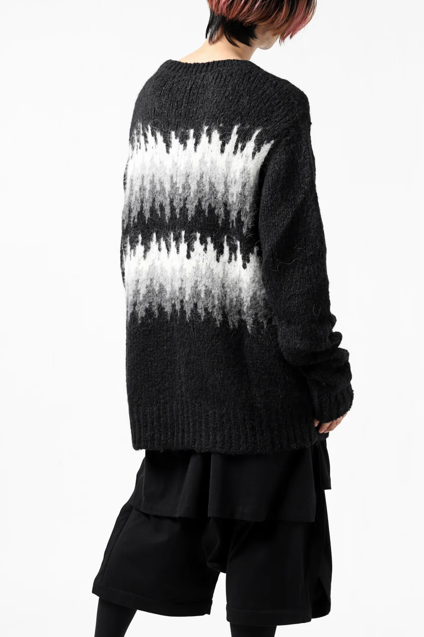 thomkrom JACQUARD KNIT PULLOVER / ALPACA WOOL (BLACK) - Image 11