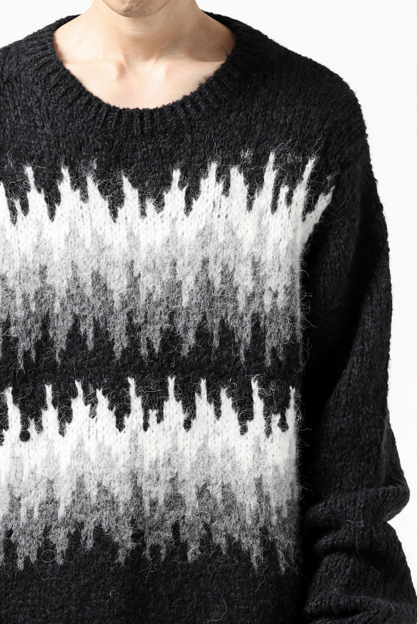 thomkrom JACQUARD KNIT PULLOVER / ALPACA WOOL (BLACK) - Image 12