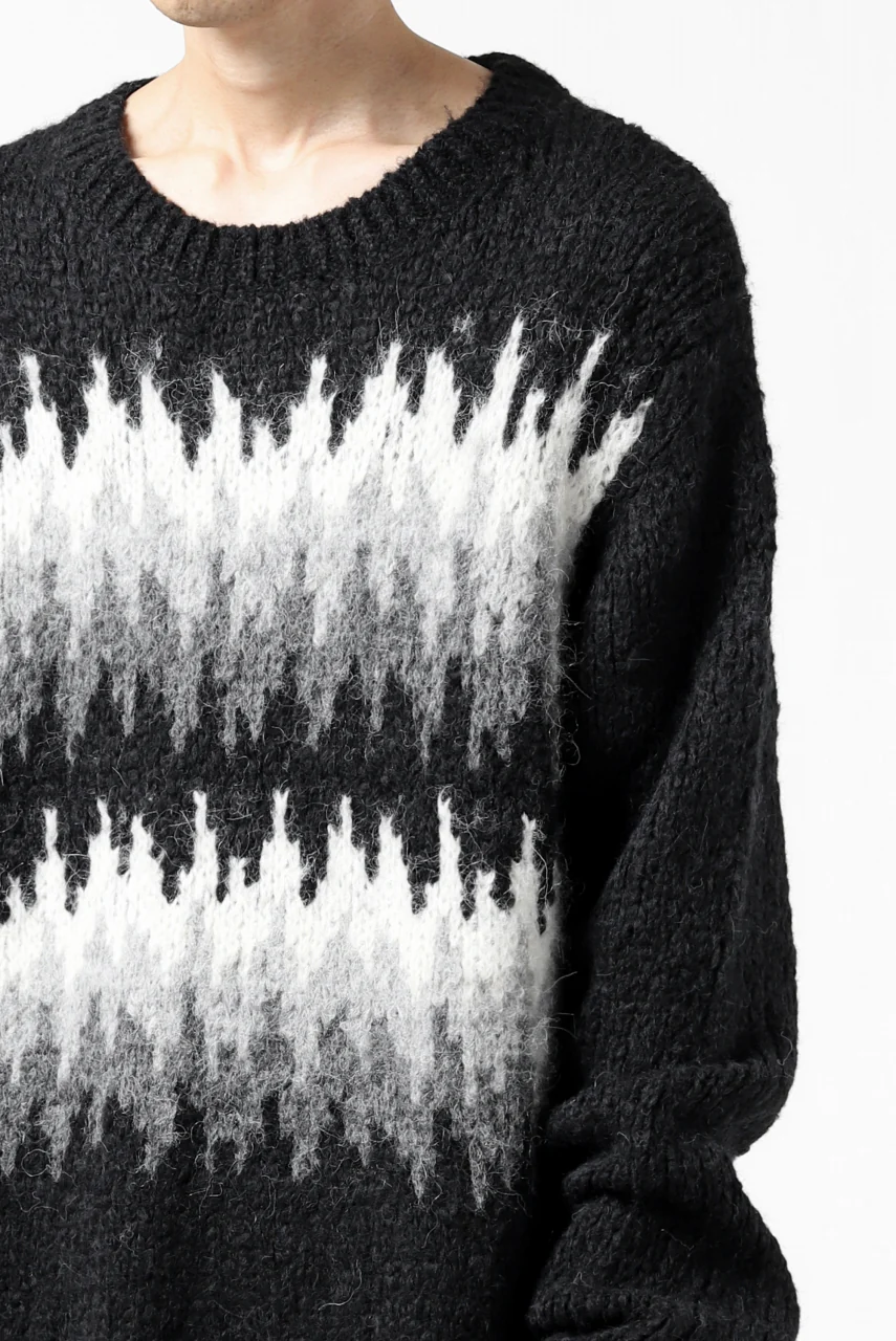 thomkrom JACQUARD KNIT PULLOVER / ALPACA WOOL (BLACK) - Image 13