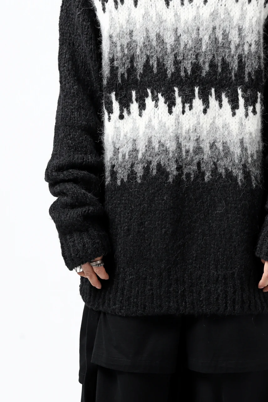 thomkrom JACQUARD KNIT PULLOVER / ALPACA WOOL (BLACK) - Image 14
