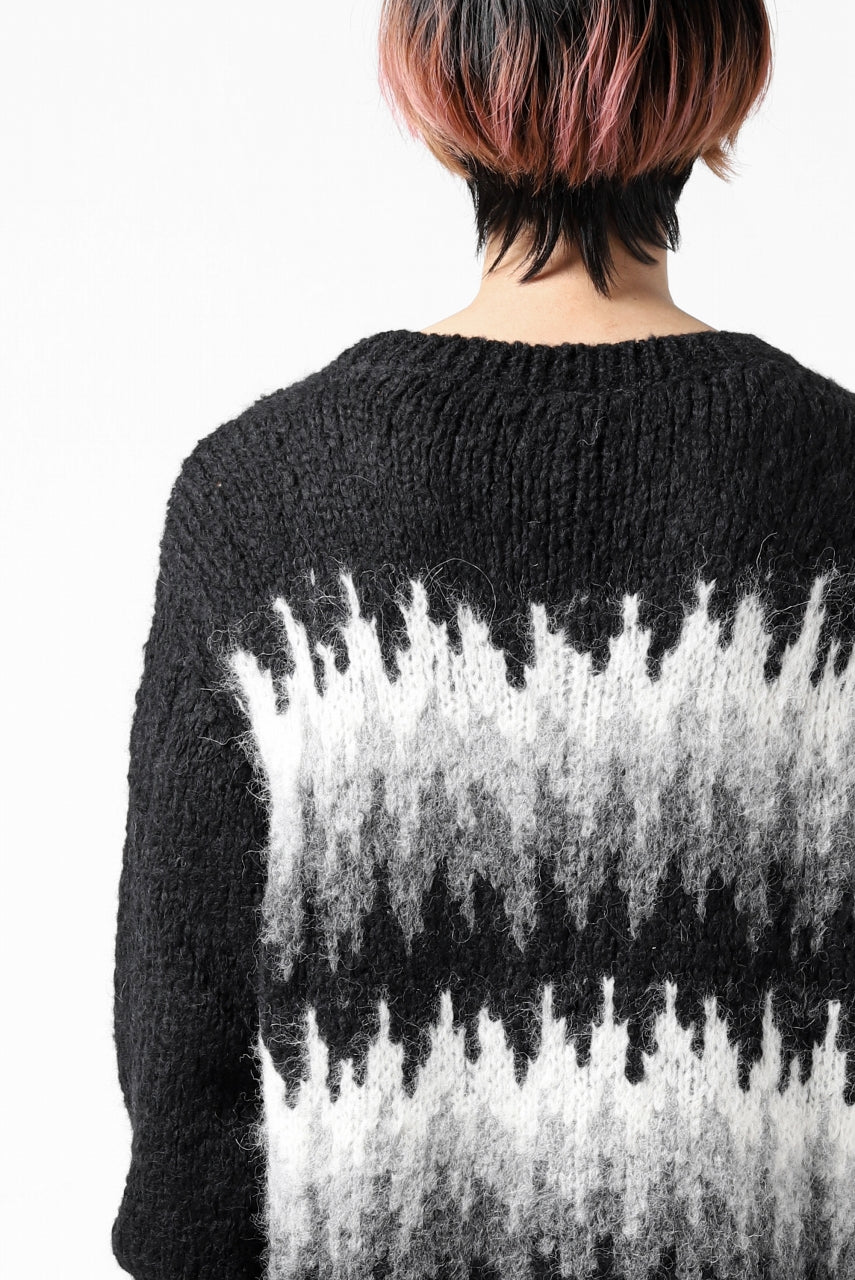 thomkrom JACQUARD KNIT PULLOVER / ALPACA WOOL (BLACK) - Image 16