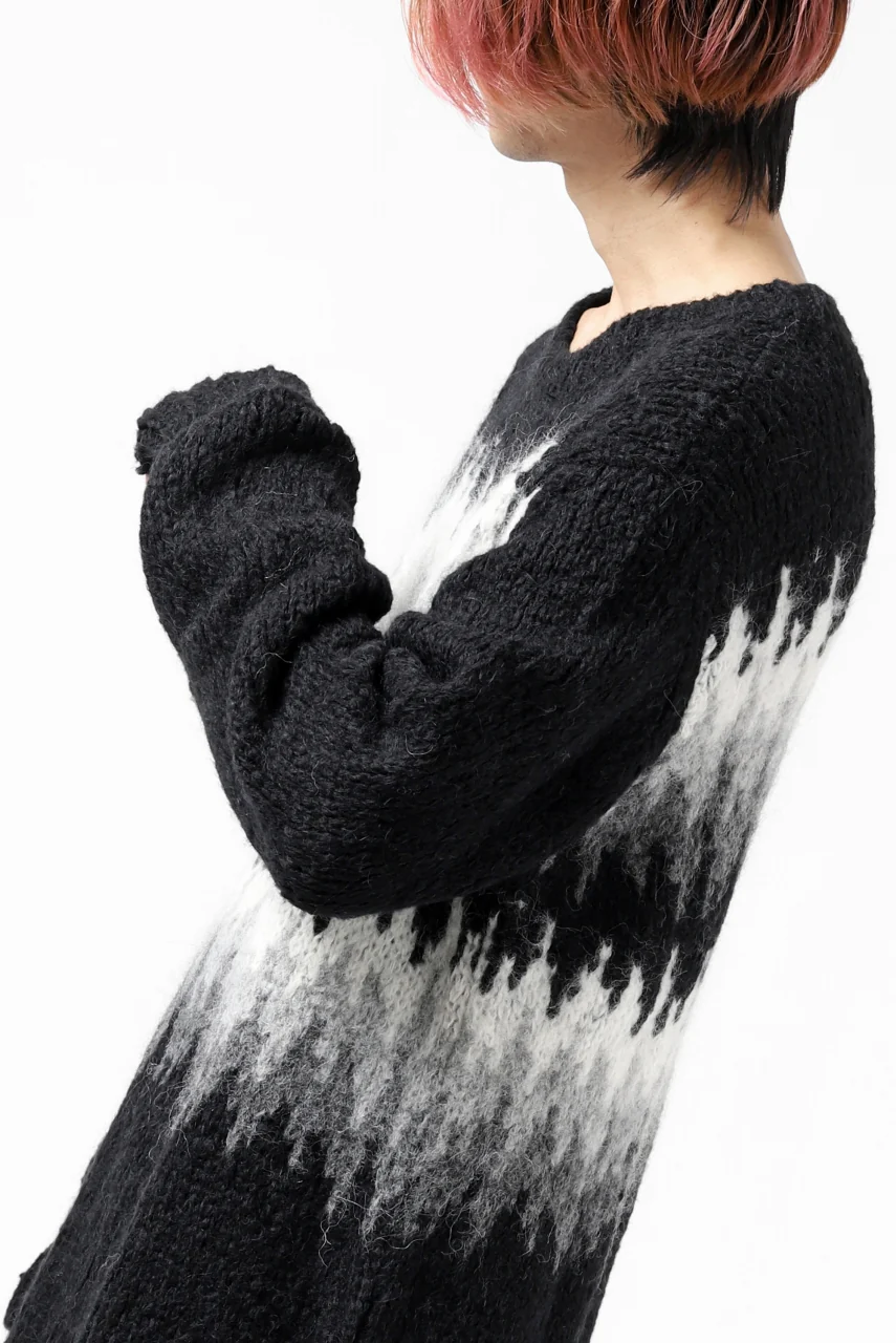 thomkrom JACQUARD KNIT PULLOVER / ALPACA WOOL (BLACK) - Image 17