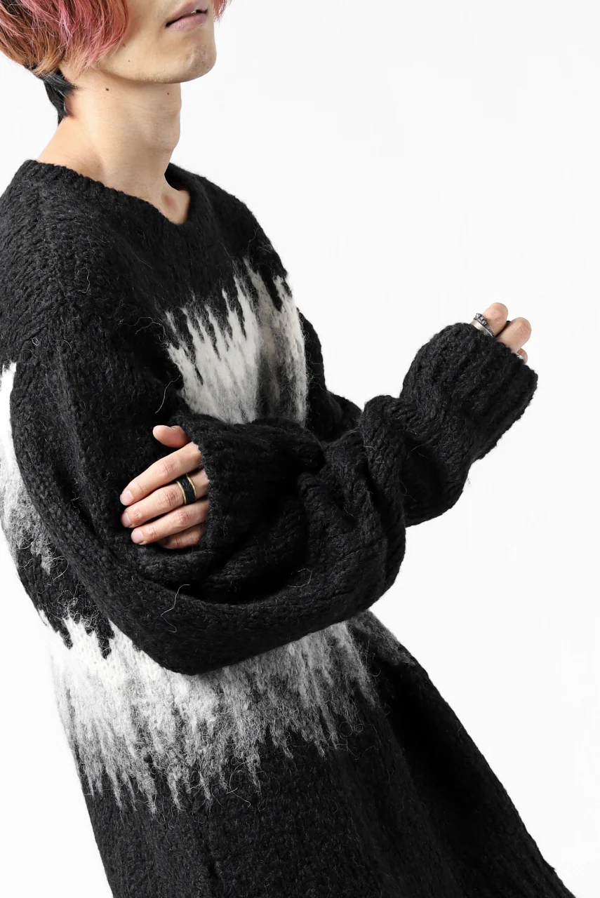 thomkrom JACQUARD KNIT PULLOVER / ALPACA WOOL (BLACK) - Image 18