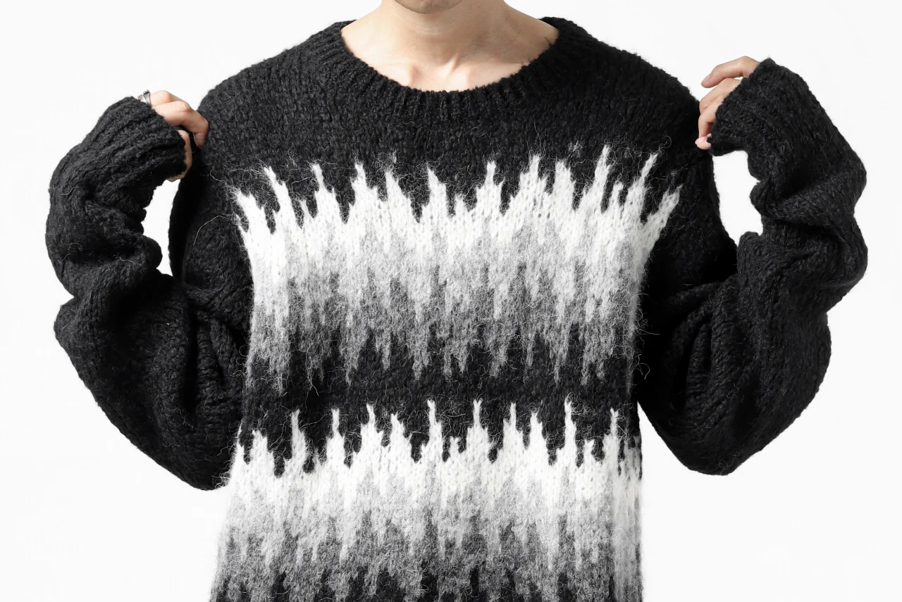 thomkrom JACQUARD KNIT PULLOVER / ALPACA WOOL (BLACK) - Image 19