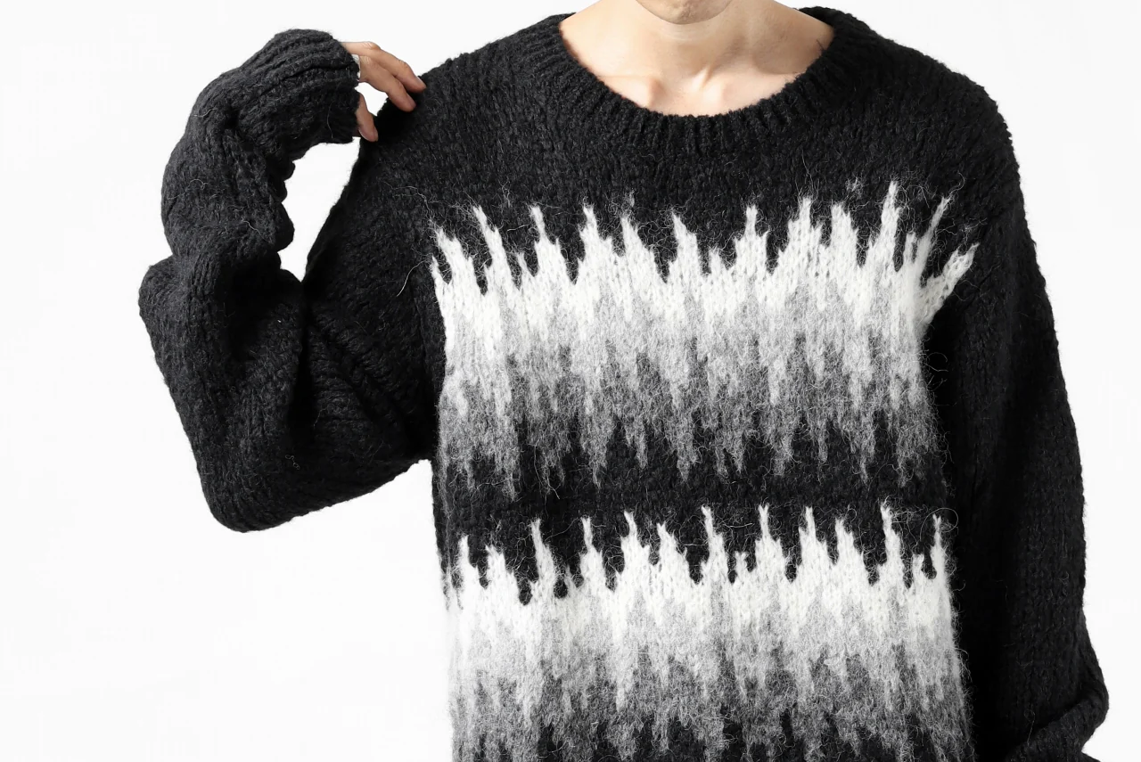 thomkrom JACQUARD KNIT PULLOVER / ALPACA WOOL (BLACK) - Image 20