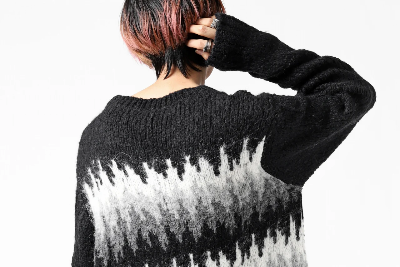 thomkrom JACQUARD KNIT PULLOVER / ALPACA WOOL (BLACK) - Image 22