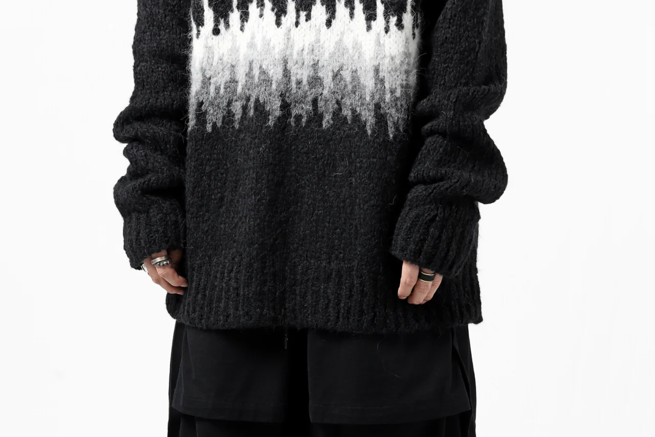thomkrom JACQUARD KNIT PULLOVER / ALPACA WOOL (BLACK) - Image 23