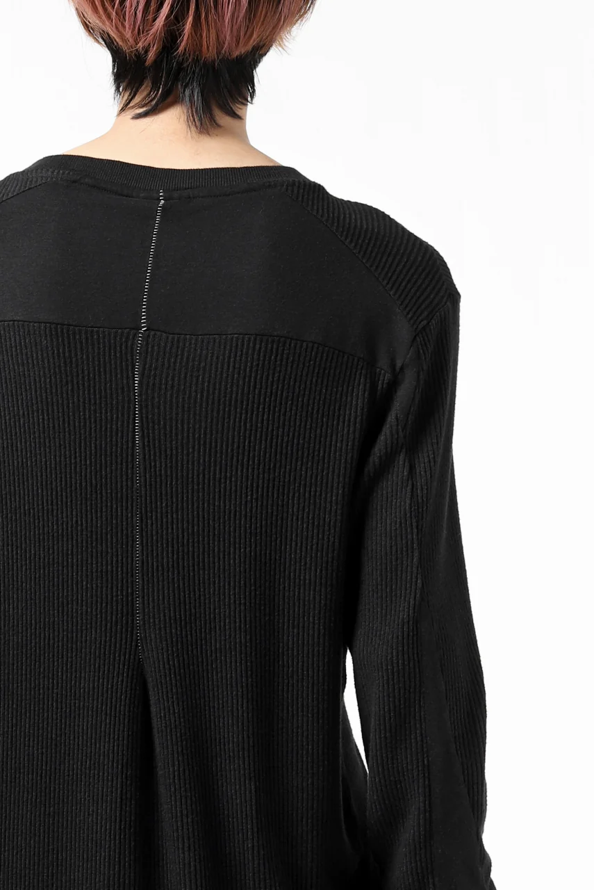 thomkrom LONG SLEEVE TOPS / STRETCH MIXED UP RIB (BLACK) - Image 10