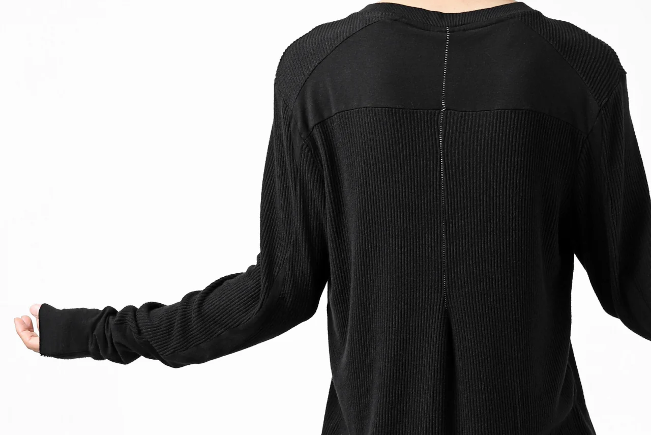 thomkrom LONG SLEEVE TOPS / STRETCH MIXED UP RIB (BLACK) - Image 11