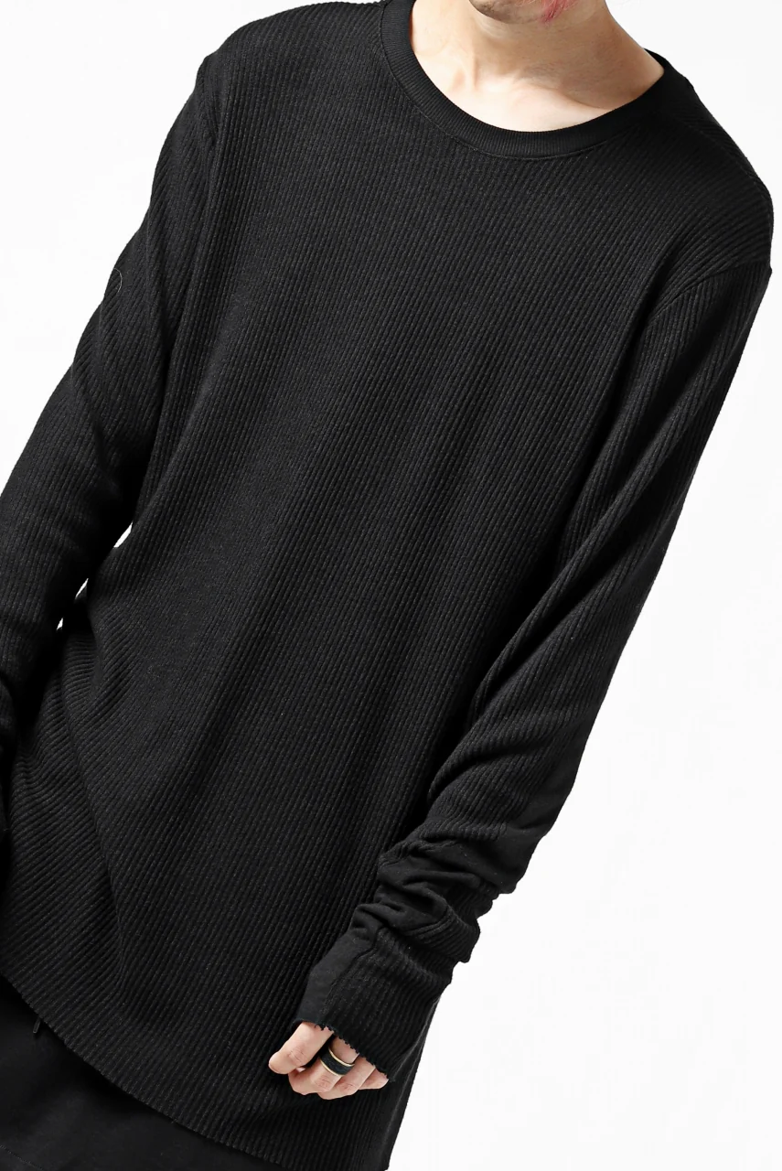 thomkrom LONG SLEEVE TOPS / STRETCH MIXED UP RIB (BLACK) - Image 6